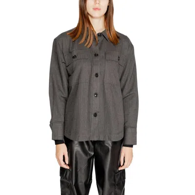 Jacqueline De Yong Black Recycled Cotton Shirt In Gray