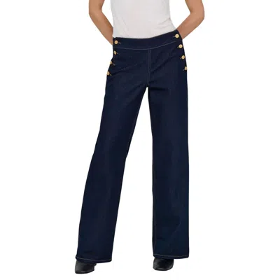 Jacqueline De Yong Blue Cotton Bootcut Jeans