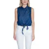 Jacqueline De Yong Blue Cotton Shirt