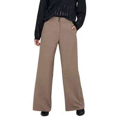 Jacqueline De Yong Brown Polyester Flared Pants