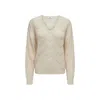 Jacqueline De Yong Cream Acrylic Sweater