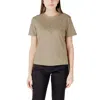 Jacqueline De Yong Green Cotton T-shirt In Neutral