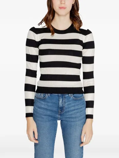 Jacqueline De Yong Rib-knit Striped Sweater In Multi