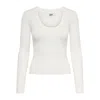 Jacqueline De Yong Viscose Tops & Women's T-shirt In White