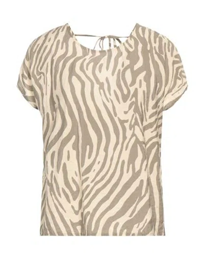 Jacqueline De Yong Woman Top Khaki Size M Viscose, Nylon In Beige
