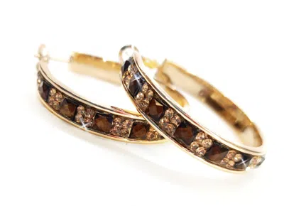Jacqueline Kent Women's Diamond Hoops In Chocolate In Gold