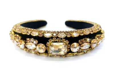 Jacqueline Kent Women's Regal Velvet Headband In Black And Gold
