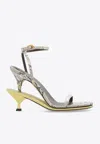 Jacquemus Les Doubles Ankle-strap Embossed Sandals In Multicolor