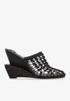Jacquemus Les Doubles Tresses Croc-embossed Wedge Mules