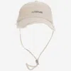 Jacquemus Jacquemu La Casquette Artichaut Fringe Baseball Cap In White