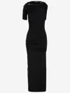 Jacquemus Short-sleeved Black Viscose Midi Dress In Black