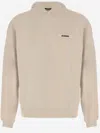 Jacquemus Ribbed Hooded Sweater Featuring Gros Grain In Gray