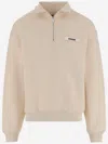 Jacquemus The Gros Grain High-collar Logo Sweatshirt In Neutral