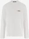Jacquemus Le Tshirt Gros Grain Cotton Ls  T-shirt In White