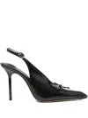 Jacquemus 100mm Les Cubisto H Leather Slingbacks In Black