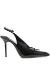 Jacquemus 100mm Les Cubisto H Leather Slingbacks In Black