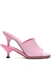 Jacquemus 100mm Les Doubles Leather Mules In 粉色