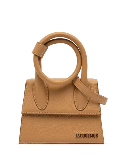 Pre-owned Jacquemus 2000-2025 Leather Le Chiquito Noeud Satchel In Brown