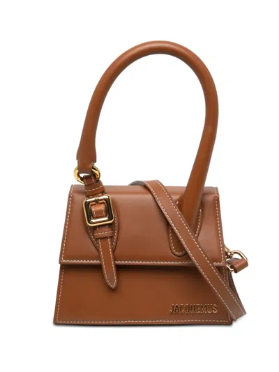 Pre-owned Jacquemus 2000-2026 Leather Le Chiquito Moyen Boucle Satchel In Brown