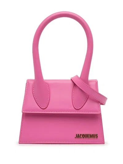 Pre-owned Jacquemus 2000-2026 Leather Le Chiquito Moyen Satchel In Pink