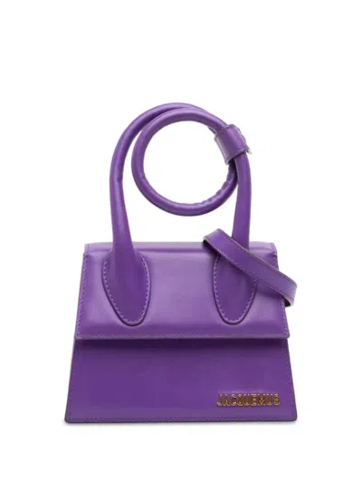 Pre-owned Jacquemus 2000-2026 Leather Le Chiquito Noeud Satchel In Purple