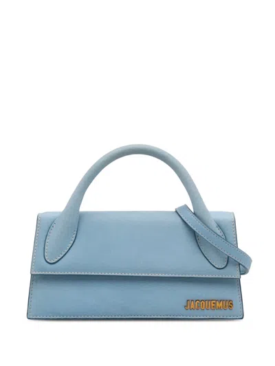Pre-owned Jacquemus 2000-2026 Nubuck Leather Le Chiquito Long Satchel In Blue