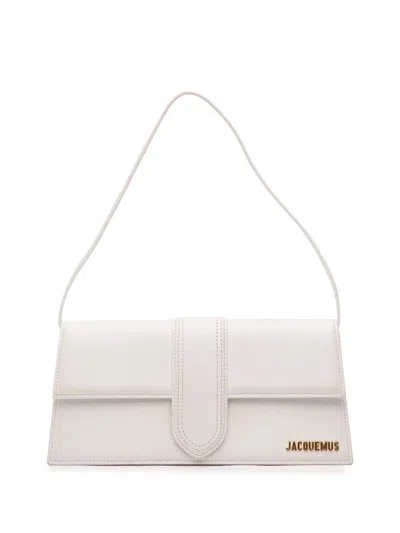 Pre-owned Jacquemus 2009-2025 Calfskin Le Bambino Long Shoulder Bag In White