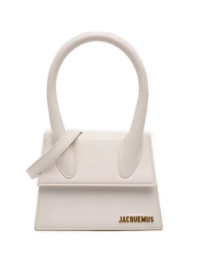 Pre-owned Jacquemus 2010-2025 Leather Le Chiquito Moyen Satchel In White