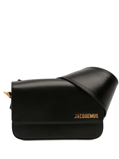 Pre-owned Jacquemus 2010-2026 Calfskin Le Carinu Shoulder Bag In Black