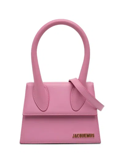 Pre-owned Jacquemus 2010-2026 Leather Le Chiquito Moyen Satchel In Pink
