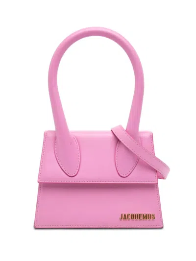 Pre-owned Jacquemus 2010-2026 Leather Le Chiquito Moyen Satchel In Pink
