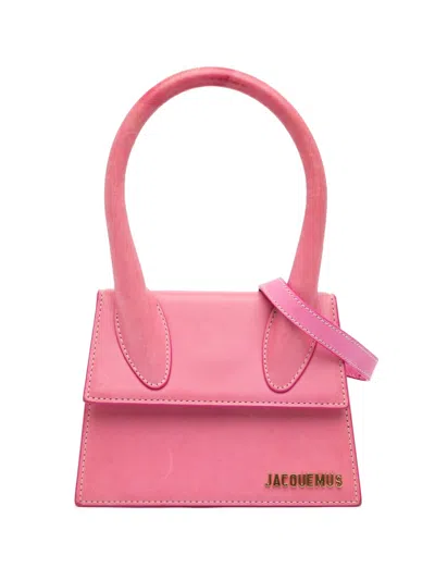 Pre-owned Jacquemus 2010-2026 Leather Le Chiquito Moyen Satchel In Pink