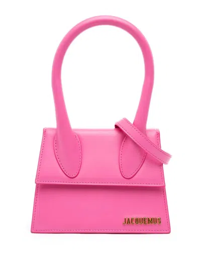 Pre-owned Jacquemus 2010-2026 Leather Le Chiquito Moyen Satchel In Pink