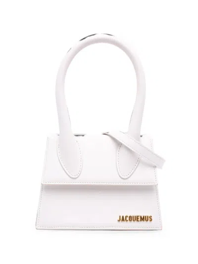 Pre-owned Jacquemus 2010-2026 Leather Le Chiquito Moyen Satchel In White