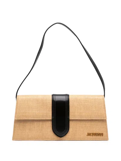 Pre-owned Jacquemus 2010-2026 Raffia Le Bambino Long Shoulder Bag In Neutrals