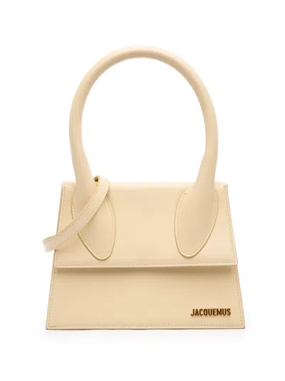 Pre-owned Jacquemus 2010-2026 Smooth Calfskin Le Grand Chiquito Satchel In Neutrals