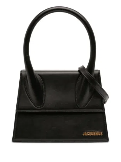 Pre-owned Jacquemus 2017-2026 Leather Le Grand Chiquito Satchel In Black