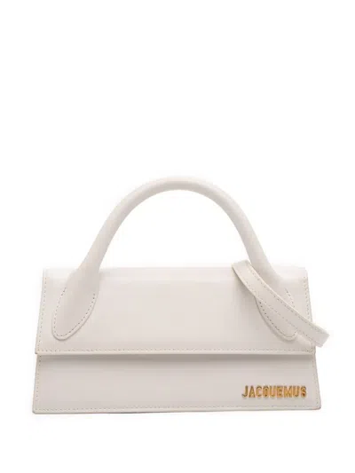 Pre-owned Jacquemus 2017-2026 Smooth Calfskin Le Chiquito Long Satchel In White