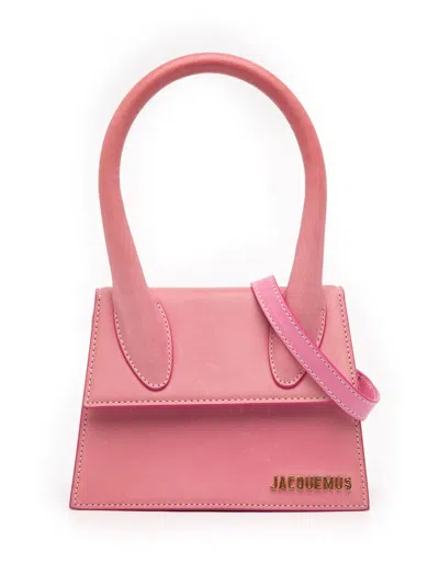 Pre-owned Jacquemus 2018-2025 Leather Le Chiquito Moyen Satchel In Pink