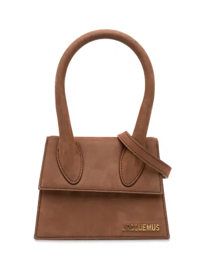 Pre-owned Jacquemus 2018-2025 Nubuck Le Chiquito Moyen Satchel In Brown