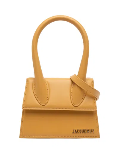Pre-owned Jacquemus 2019-2025 Leather Le Chiquito Moyen Satchel In Yellow