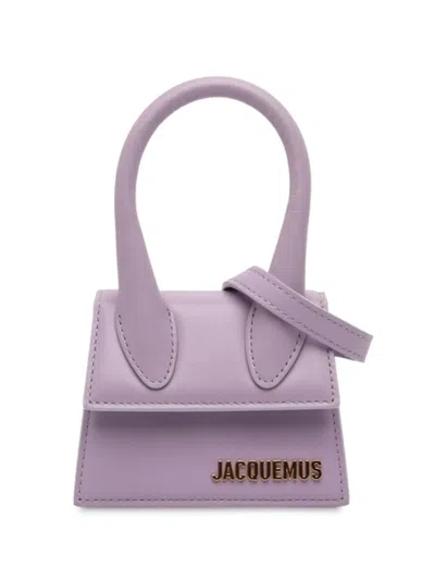 Pre-owned Jacquemus 2019-2025 Mini Leather Le Chiquito Satchel In Purple