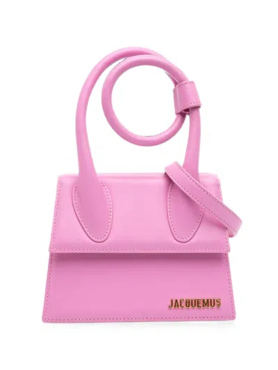 Pre-owned Jacquemus 2020-2026 Leather Le Chiquito Noeud Satchel In Pink
