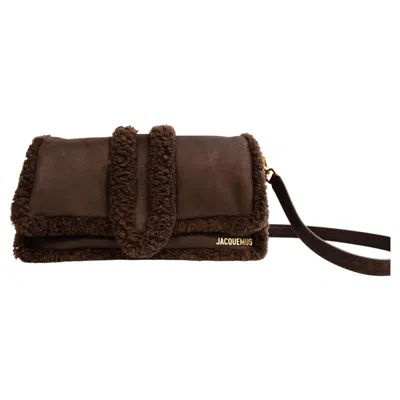 Pre-owned Jacquemus 2020s  Dark Brown Suede And Shearling Le Bambimou 2-way Bag