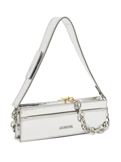 Pre-owned Jacquemus 2020s Patent-leather Chain Bag In Silver