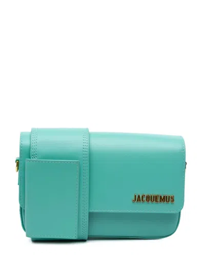 Pre-owned Jacquemus 2021-2025 Calfskin Le Carinu Shoulder Bag In Blue