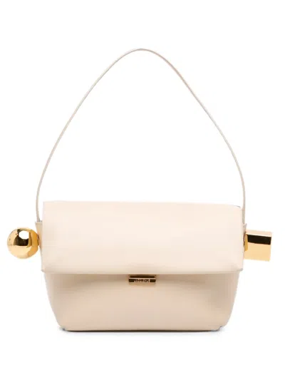 Pre-owned Jacquemus 2023-2026 Nappa Le Rond Carre Shoulder Bag In White