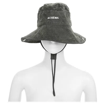 Pre-owned Jacquemus 2024 Le Bob Gadjo Gray Washed Cotton Denim Fisherman Bucket Hat 60cm