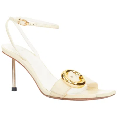 Pre-owned Jacquemus 2024 Les Sandales Regalo 100 Embellished Leather Dress Sandals Eu39 In Beige