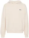 Jacquemus Light Beige Hooded Sweatshirt With Minimalist Design In Brown